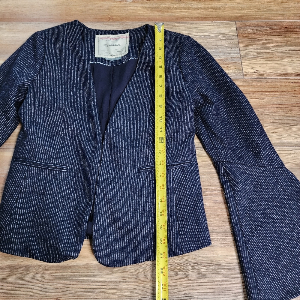 Cartonnier Anthropologie Jacket Womens 2 Navy Stripe Blazer - Picture 8 of 9